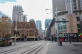 Street with Toursitis in Sydney Queen Victoria Buil near Sydney Harbour