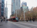 Street with Toursitis in Sydney Queen Victoria Buil near Sydney Harbour