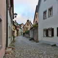 Street of town Rotenburg on Tauber in Germany.