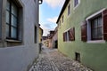 Street of town Rotenburg on Tauber in Germany.