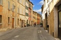 Street in the town of San Quirico d'orcia, Tuscany,