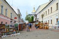 Street trade of paintings at popular festival Slavic Bazaar in Vitebsk, Belarus