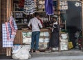 Street trade on zanzibar, boys selling clothing , tanzania