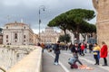 Street trading in the touristic place of Rome