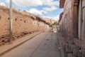 Street with traditional adobe houses in Maras village Royalty Free Stock Photo