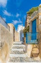 street in the traditional Santorini