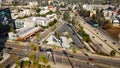 Street traffic in the city center of Los Angeles - view from above - Los Angeles Drone footage - LOS ANGELES, UNITED