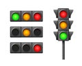 Street traffic light icon lamp. Traffic light direction regulate safety symbol. Transportation control warning Royalty Free Stock Photo