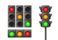 Street traffic light icon lamp. Traffic light direction regulate safety symbol. Transportation control warning Royalty Free Stock Photo