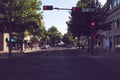 Street with traffic lights, city of Waco Texas USA