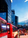 Street traffic by night in London Royalty Free Stock Photo