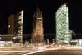 Street traffic at night at Potsdamer Platz in Berlin, Germany Royalty Free Stock Photo