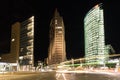 Street traffic at night at Potsdamer Platz in Berlin, Germany Royalty Free Stock Photo