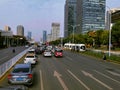street traffic view in Wuhan city