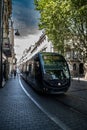 Street With Tramway In The City Of Bordeaux In France