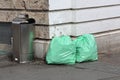 Street Trash Bags Royalty Free Stock Photo