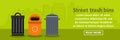 Street trash bins banner horizontal concept