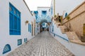 The street in tunisian town Yasmine Hammamet, Tunisia Royalty Free Stock Photo