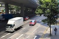 Street under bridge