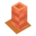 Street urn icon isometric vector. Empty new square shaped city trash can icon