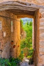 Street of Valldemossa the old mediterranean village in the mountain, landmark of Majorca island, Spain Royalty Free Stock Photo