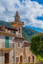 Street of Valldemossa the old mediterranean village in the mountain, landmark of Majorca island, Spain Royalty Free Stock Photo