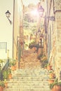 Street in Valldemossa village, Mallorca Royalty Free Stock Photo