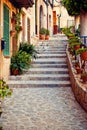 Street in Valldemossa village in Mallorca Royalty Free Stock Photo