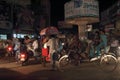 The street of Varanasi at night