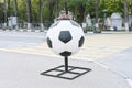 Street vase giant football or soccer ball classic colors
