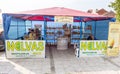 A street vendor of fruit products in Leskovac in Serbia