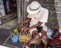 A street vendor in Port Louis Dowtown