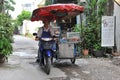 Street Vendor Rides a Mobile Kitchen