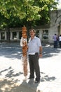 Street vendor selling simit bagels. Istanbul