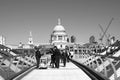 Street Vendor Selling Snacks on Londons` Millennium Bridge Royalty Free Stock Photo