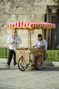 A street vendor sells food in Istanbul