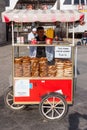 A Street Vendor Sells Food