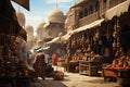 A street vendor sells spices in the old city of Jaisalmer, AI Generated