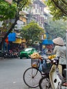 Street vendor transporting and selling goods Royalty Free Stock Photo