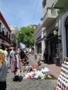 Street vendors in Calle Defensa San Telmo Buenos Aires Argentina