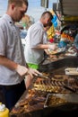 Street Vendors Cooking a BBQ