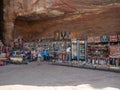 Street vendors, Petra historic and archaeological city carved from sandstone stone, Jordan, Middle East