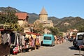 Street vendors selling traditional Georgian goods to tourists in Mtskheta, Georgia