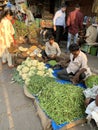 Street Vendors, Vegetable seller. Royalty Free Stock Photo