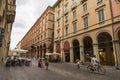 The street of Via Dell`Indipendenza, Bologna Italy Royalty Free Stock Photo