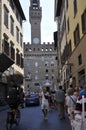 Street view Architecture in Downtown Square of Florence Metropolitan City. Italy