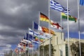 Street view of the `Avenue of Flags` along Queen Elizabeth Terrace