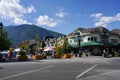 Street view of Banff avenue in summer time season