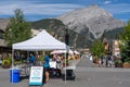 Street view of Banff avenue in summer time season