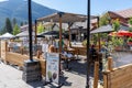 Street view of Banff avenue in summer time season